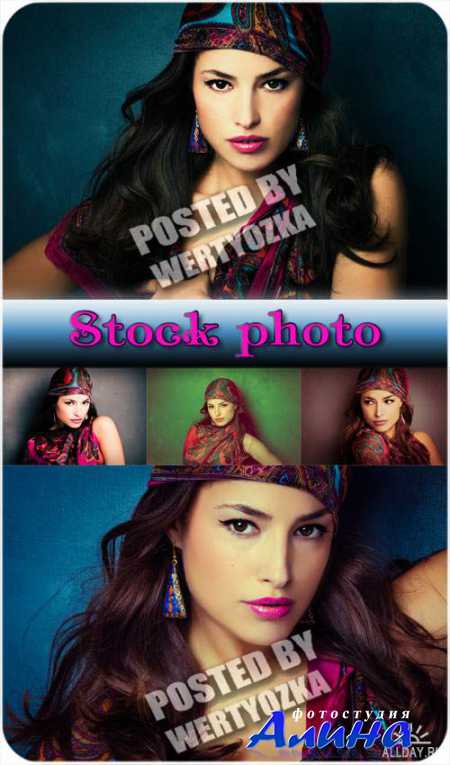 Stock Photo: Four glamour girls