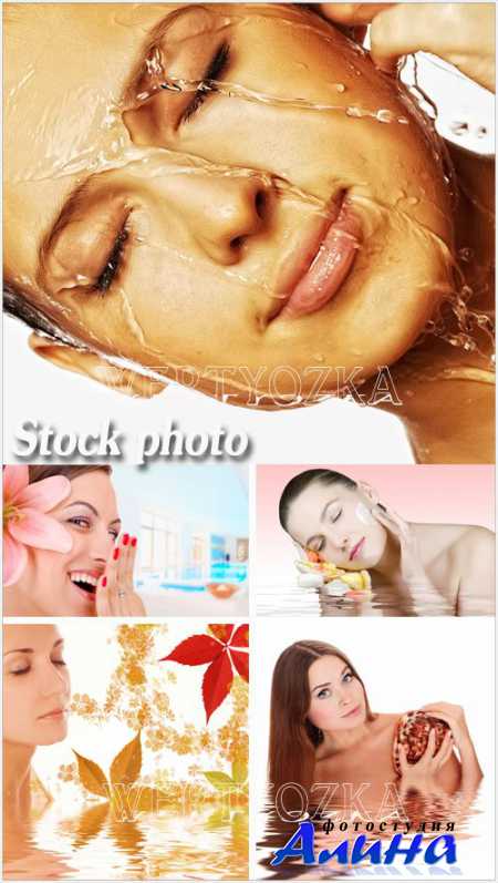 Девушки на spa процедурах - растровый клипарт