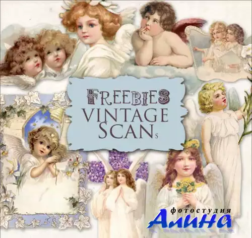 Scrap-kit - Vintage Easter Angels Illustration