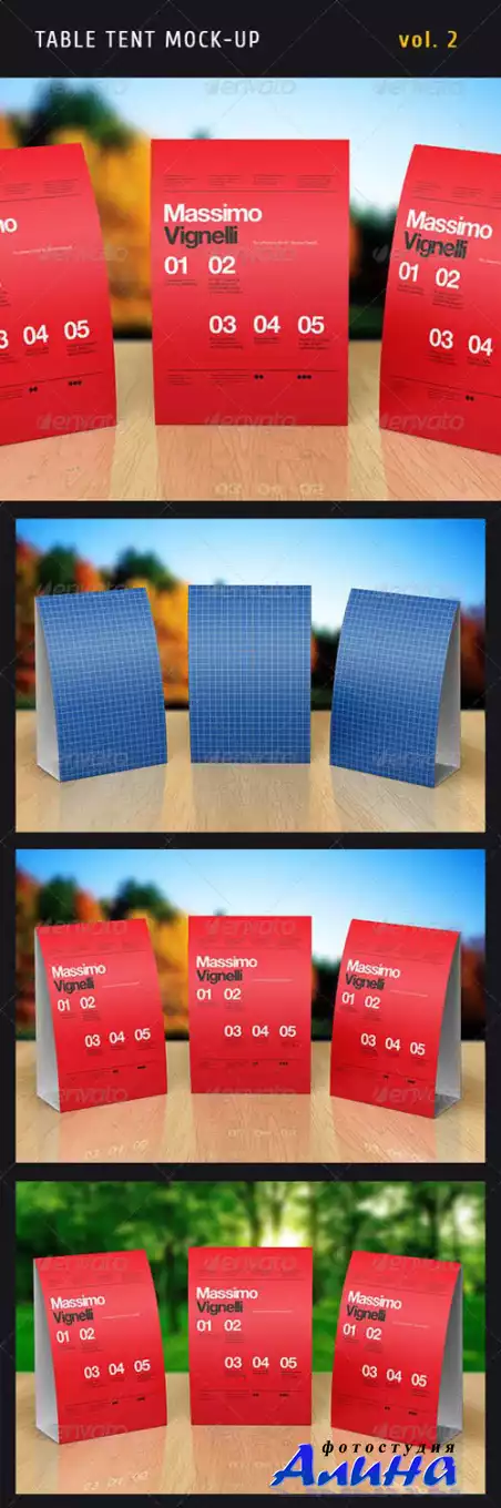 GraphicRiver Paper Table Tent Mock-up Template Vol.2 Template