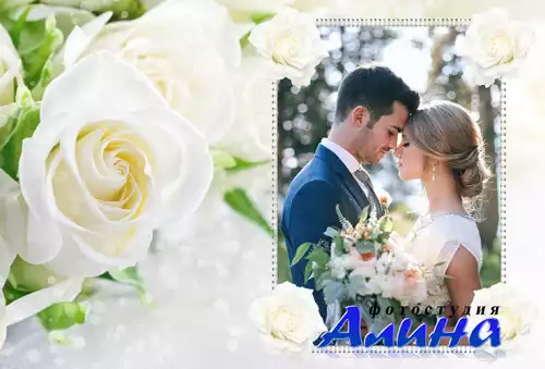 Рамка для фотошопа Белые Розы
